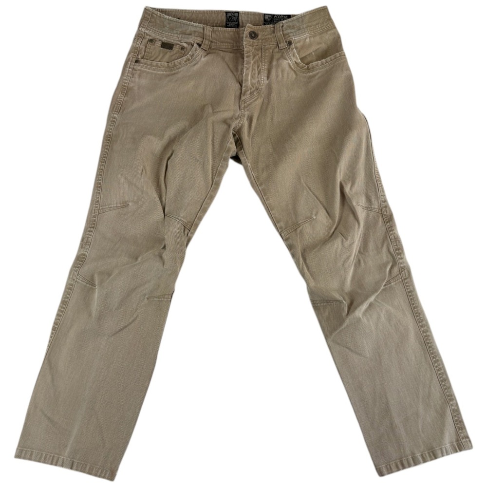 KUHL Born In The Mountains Authentic Pants Men 34x30 (28.5) Beige Cotton Hiking